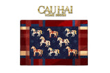 Thảm Cửa Sợi Dệt 60x90 Ngựa Hoàng Gia - Petite Équestre Royale Bleu Fleur de Monogram-THẢM CỬA-CẬU HAI HOME DECOR