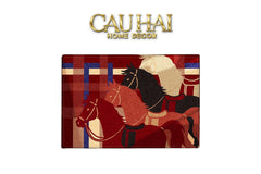 Thảm Cửa Sợi Dệt 60x90 Ngựa Kỵ Binh Hoàng Gia - Les Trois Chevaux D’Empire-CẬU HAI HOME DECOR