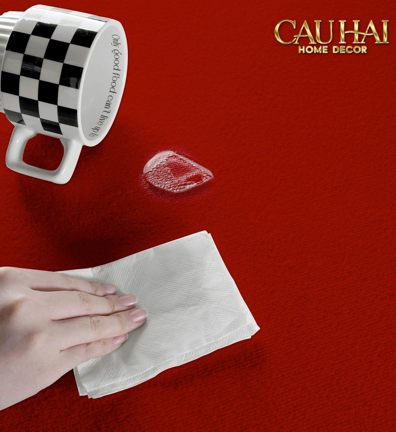 Thảm Cửa Sợi Dệt Gen10 80x120 - Équestre Royale Bleu Fleur de Monogram - CẬU HAI HOME DECOR