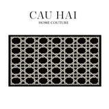 Thảm Cửa Sợi Poly Đan Vòng 100X120 Cannage D.O - Noir-THẢM CỬA-CẬU HAI HOME DECOR