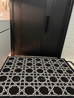 Thảm Cửa Sợi Poly Đan Vòng 100X120 Cannage D.O - Noir-CẬU HAI HOME DECOR