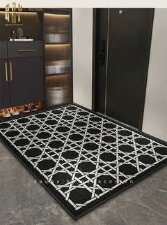 Thảm Cửa Sợi Poly Đan Vòng 100X120 Cannage D.O - Noir-CẬU HAI HOME DECOR
