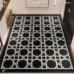Thảm Cửa Sợi Poly Đan Vòng 100X120 Cannage D.O - Noir-CẬU HAI HOME DECOR