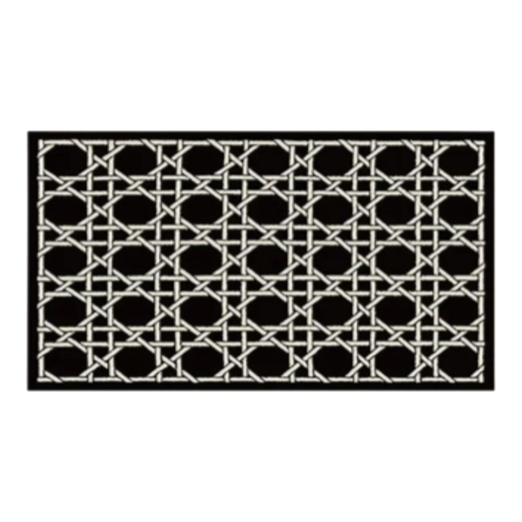 Cannage D.O 100x120 Loop Pile Poly Door Mat - Black