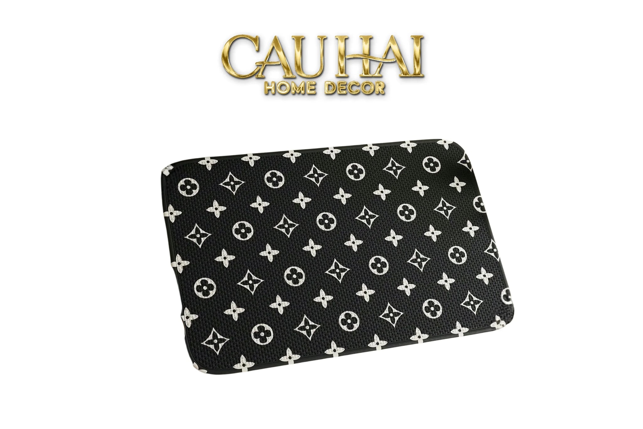 Thảm Cửa Thảm Bathroom Chenille 60X90 - Signature Fleur Monogram-CẬU HAI HOME DECOR