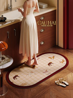 Thảm Cửa Thảm Bathroom Micro-Nappa Gen8 45x90 Rouge Équestre Pegasus Holiday-CẬU HAI HOME DECOR