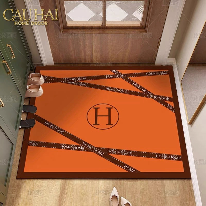 Thảm Da PU Équestre Ribbon Orange 100x120-Thảm-CẬU HAI HOME DECOR-CẬU HAI HOME DECOR
