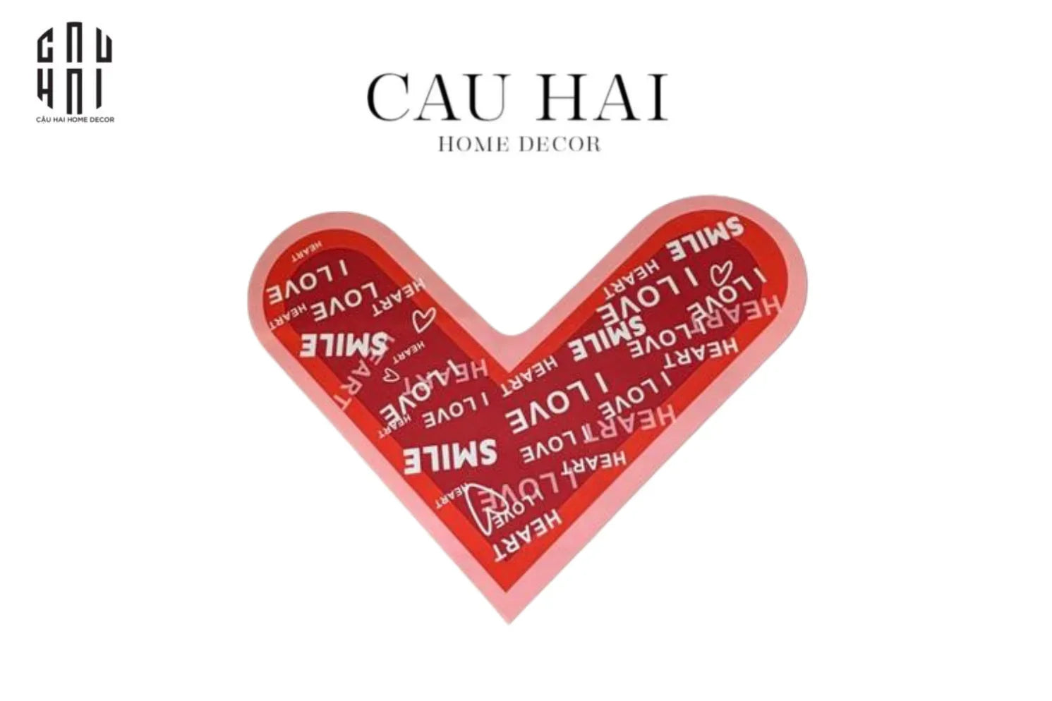 THẢM GÓC MICROFIBER 120x120 LOVE SMILE - DOOR MAT-CẬU HAI HOME DECOR