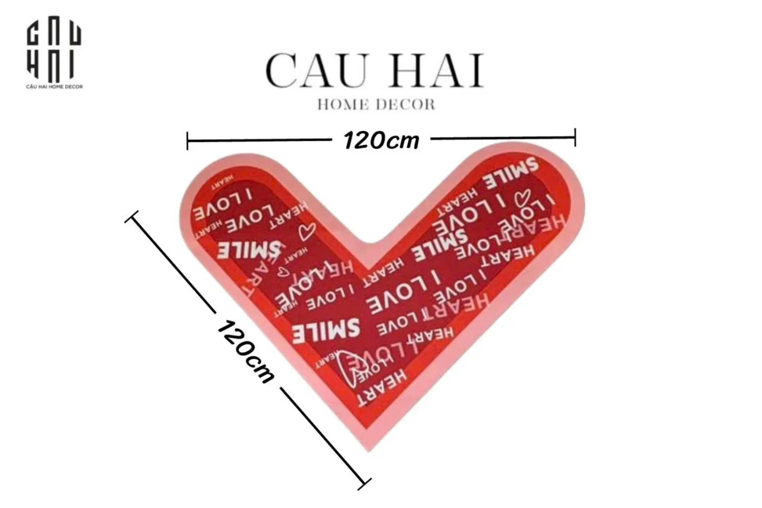 THẢM GÓC MICROFIBER 120x120 LOVE SMILE - DOOR MAT-CẬU HAI HOME DECOR