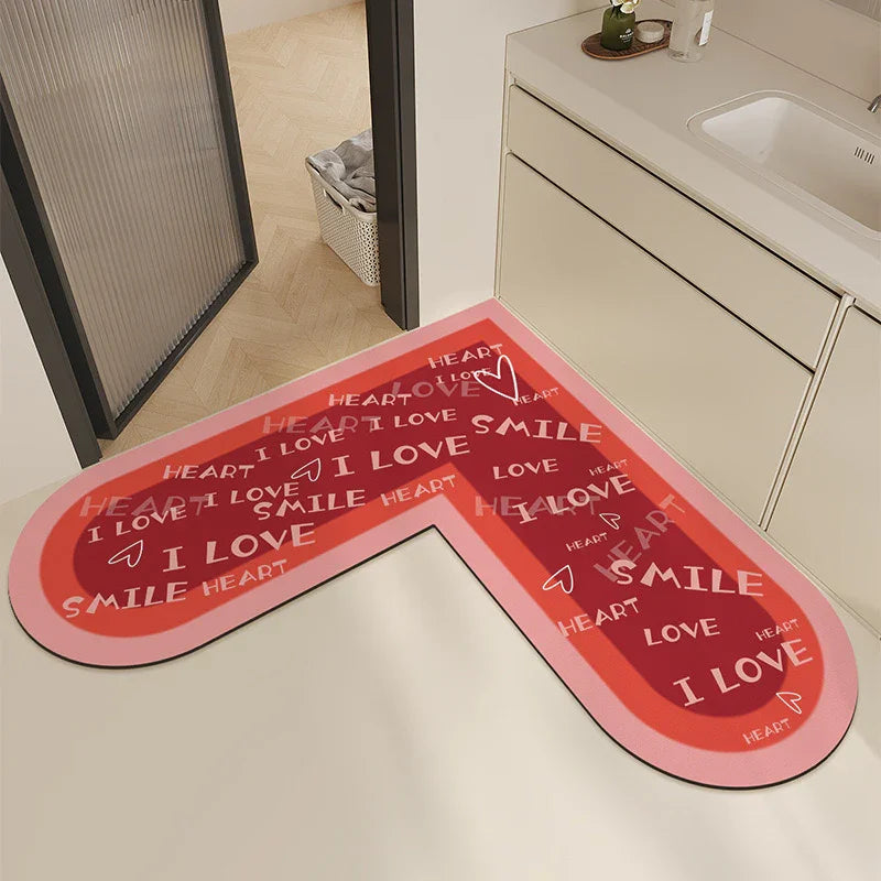 THẢM GÓC MICROFIBER 120x120 LOVE SMILE - DOOR MAT-CẬU HAI HOME DECOR