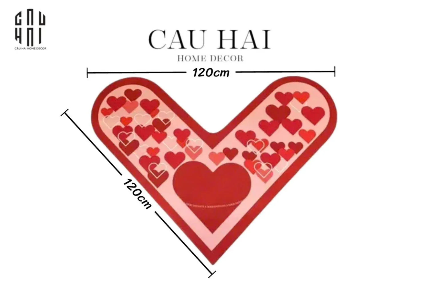 THẢM GÓC MICROFIBER 120x120 SWEETHEART - DOOR MAT-CẬU HAI HOME DECOR