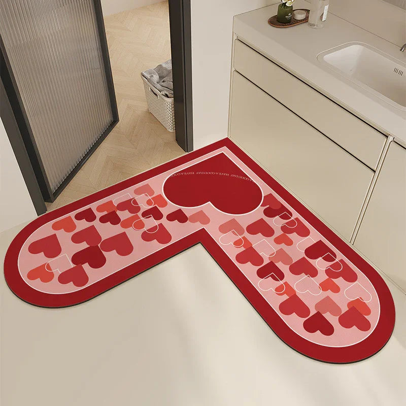 THẢM GÓC MICROFIBER 120x120 SWEETHEART - DOOR MAT-CẬU HAI HOME DECOR