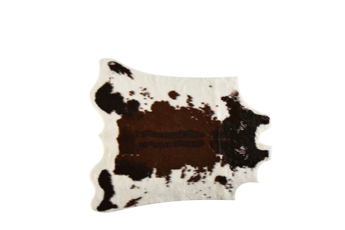 Thảm Lông Faux Fur Cowhide Cognac Noir 85x110-Thảm Lông-Cậu Hai Home Decor-CẬU HAI HOME DECOR