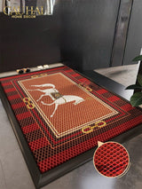 Thảm Ngăn Bụi 80x100 Coil Fiber Đan Vòng Ngựa Đỏ Mận - Aurea Happiness Cheval Solitaire Crimson Rouge.-THẢM TRẢI SÀN-CẬU HAI HOME DECOR