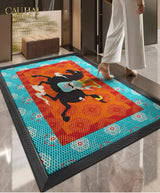 Thảm Ngăn Bụi Ngựa Ô Coil Fiber Đan Vòng 80x100 - Équestre Royale Cheval Anti-Dust 3D Mats-THẢM TRẢI SÀN-CẬU HAI HOME DECOR
