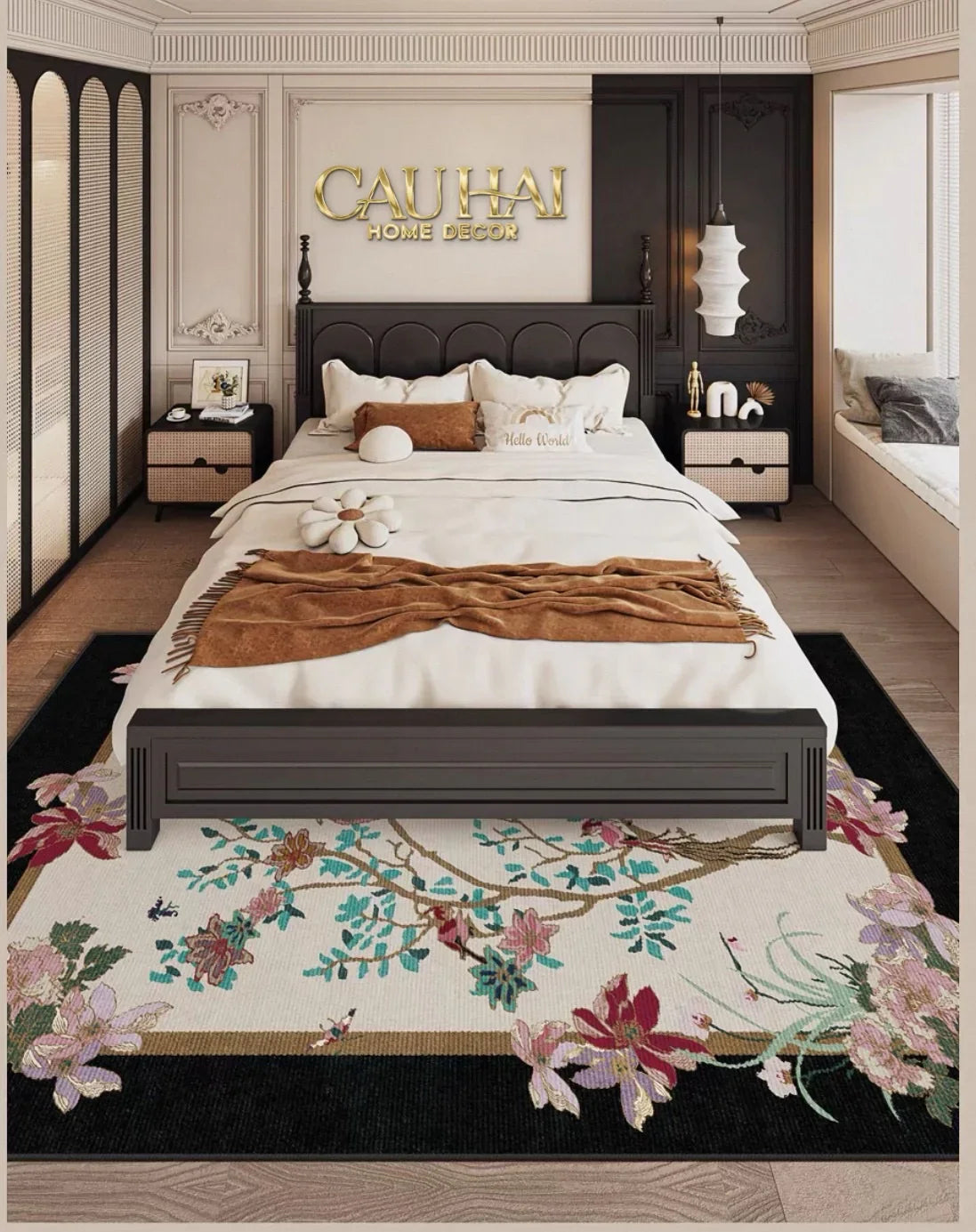 Thảm Trải Sàn Nhung Bỉ 140X200/160X230 - Nocturne Avian Impériale Rectangular-CẬU HAI HOME DECOR