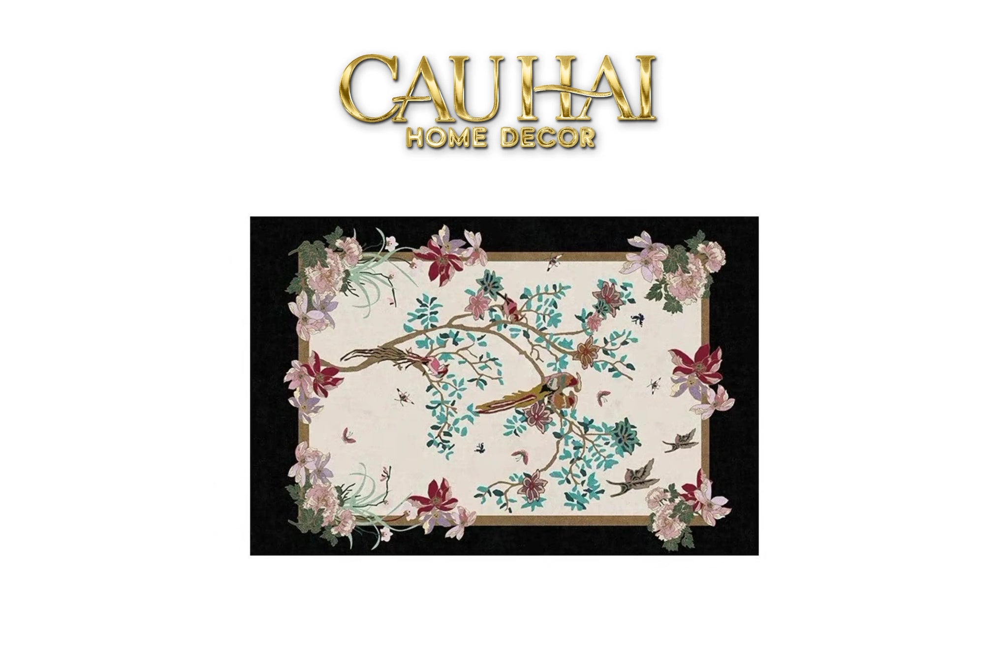 Thảm Trải Sàn Nhung Bỉ 140X200/160X230 - Nocturne Avian Impériale Rectangular-CẬU HAI HOME DECOR