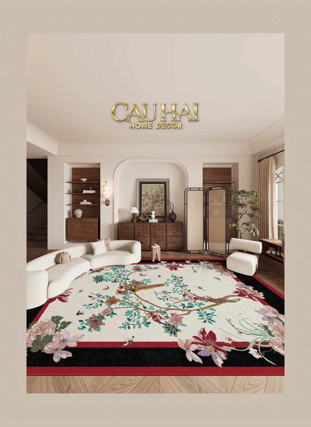 Thảm Trải Sàn Nhung Bỉ 140X200/160X230 - Nocturne Avian Impériale Rectangular-CẬU HAI HOME DECOR
