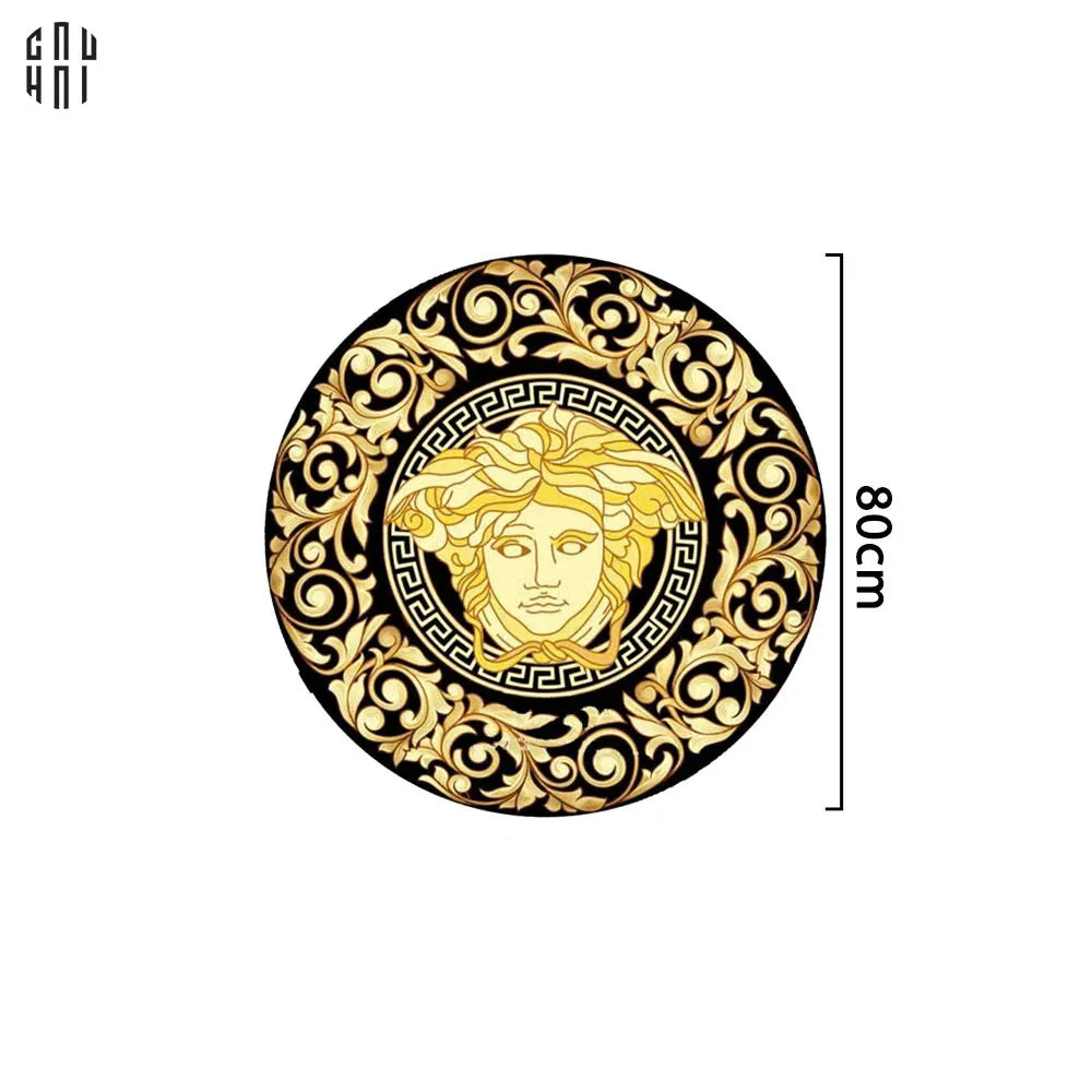 THẢM TRÒN D80 TRẢI SÀN NHUNG BỈ - ROUND CARPET BAROQUE - MEDUSA FASCINATION-CẬU HAI HOME DECOR