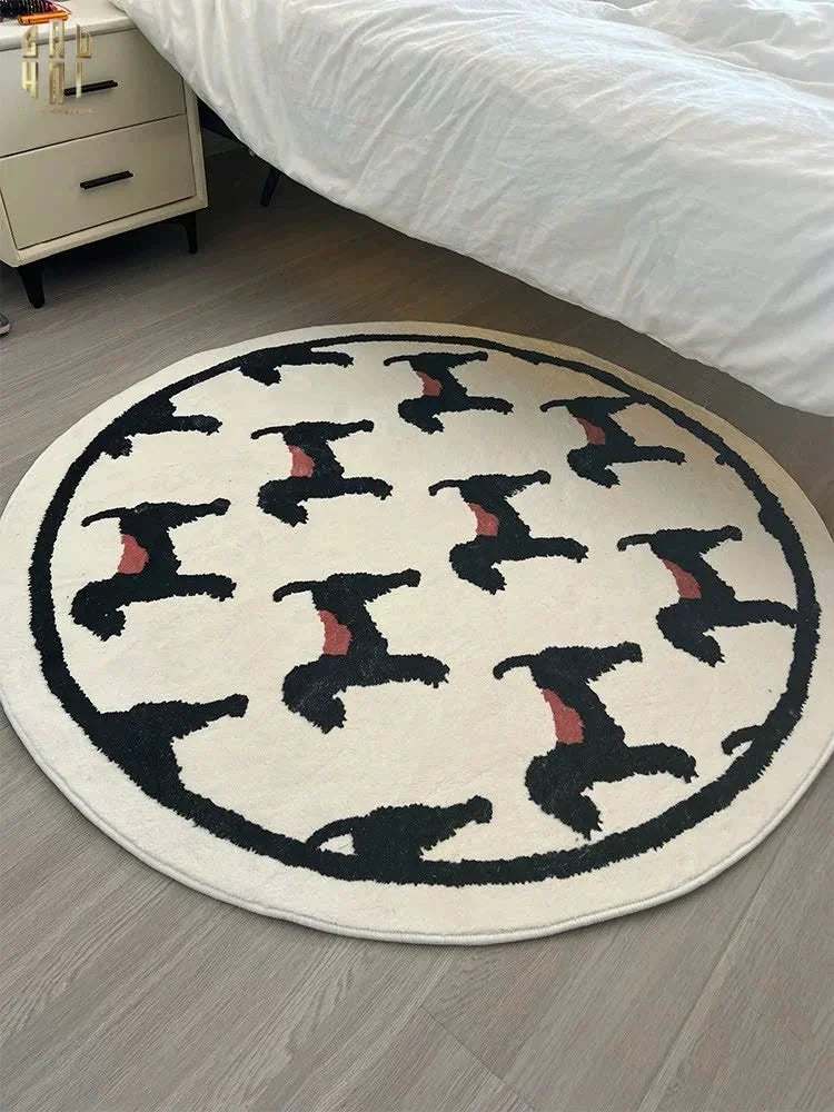 Thảm Tròn Dệt Kim D120/160 - Noble Caniche-CẬU HAI HOME DECOR