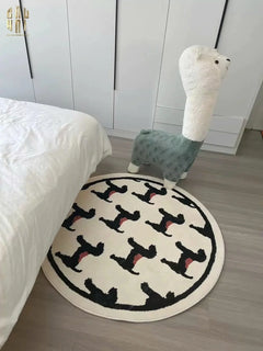 Thảm Tròn Dệt Kim D120/160 - Noble Caniche-CẬU HAI HOME DECOR