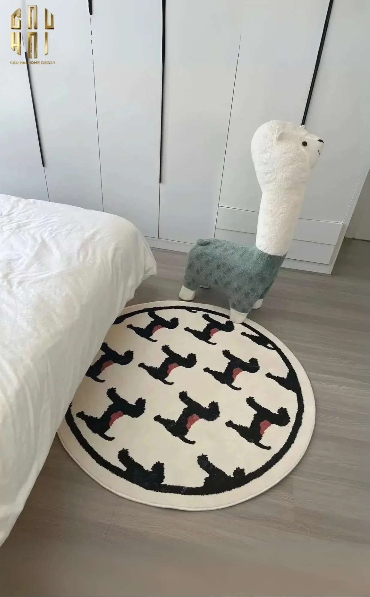 Thảm Tròn Dệt Kim D120/160 - Noble Caniche-CẬU HAI HOME DECOR