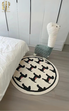 Thảm Tròn Dệt Kim D120/160 - Noble Caniche-CẬU HAI HOME DECOR