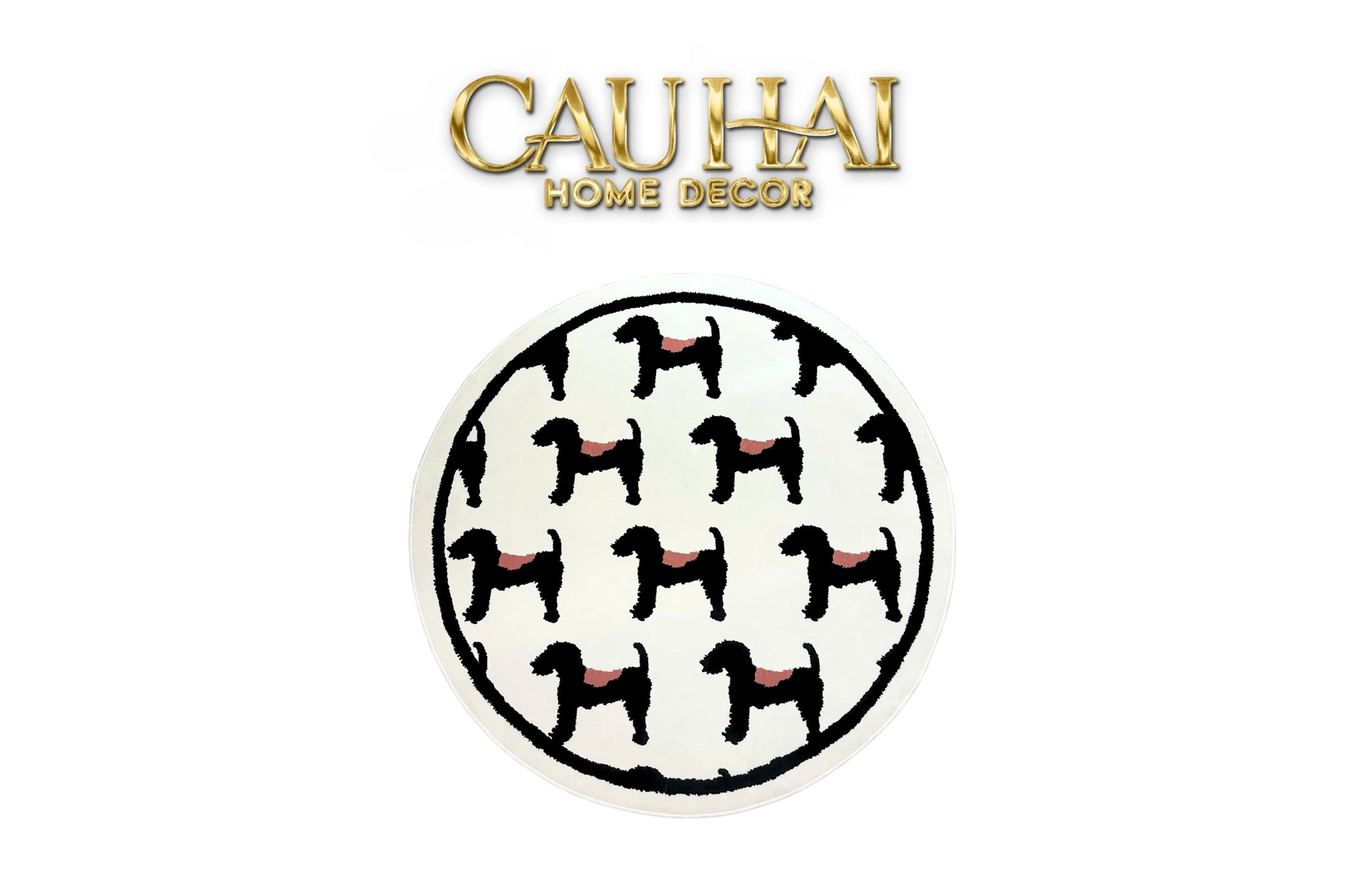 Thảm Tròn Dệt Kim D120/160 - Noble Caniche-CẬU HAI HOME DECOR