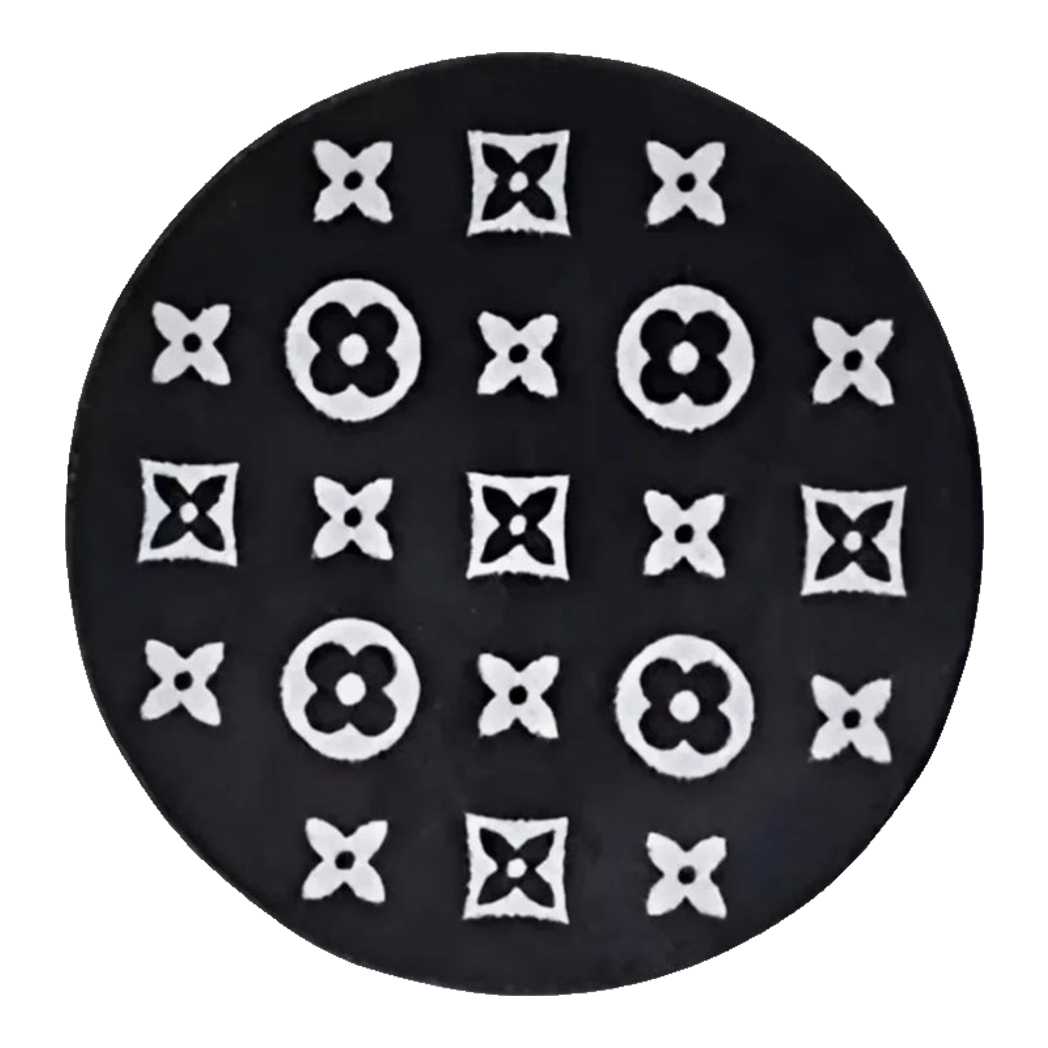 Knitted Round Rug - Le Noir Fleur de Monogram D100