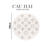 THẢM TRÒN DỆT KIM - LOUIS.V LE IVORY MONO D100/120-CẬU HAI HOME DECOR