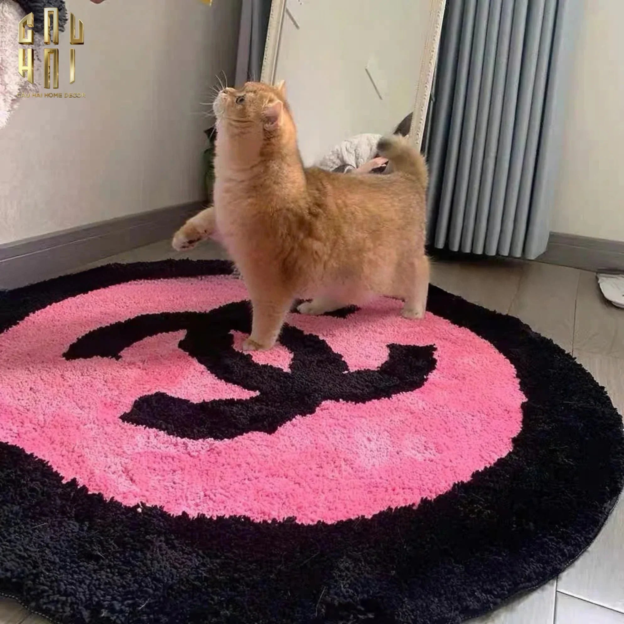 THẢM TRÒN LÔNG DỆT D100 - BLACKPINK COCO-CẬU HAI HOME DECOR