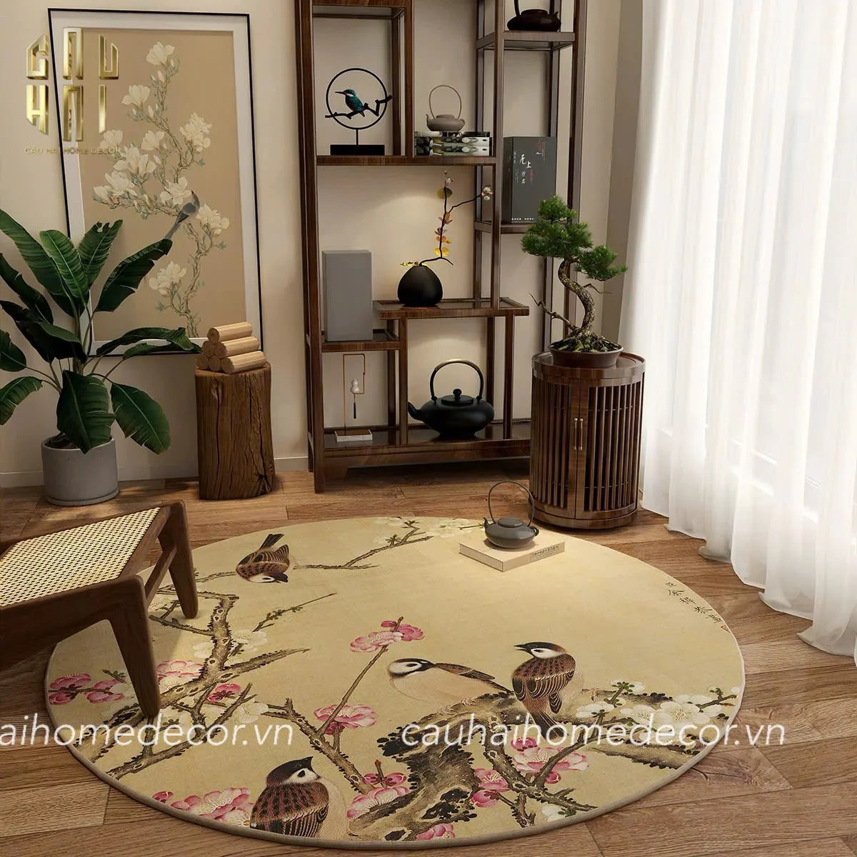 THẢM TRÒN NHUNG BỈ D100 - ROUND CARPET KIM TƯỚC-CẬU HAI HOME DECOR