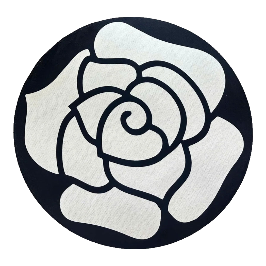 Round Belgian Velvet Rug D120 Camélia Blanc - Circle