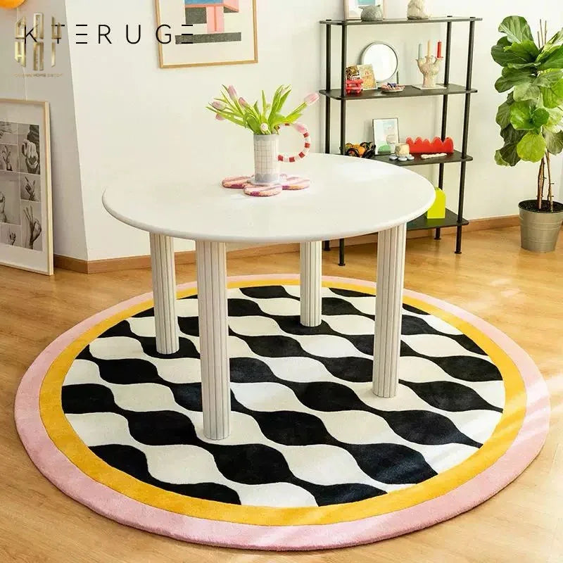 THẢM TRÒN NHUNG BỈ D120 - ILLUSION CIRCLE-CẬU HAI HOME DECOR