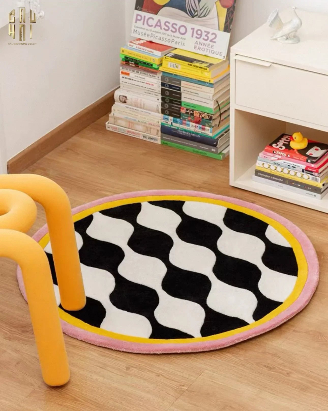 THẢM TRÒN NHUNG BỈ D120 - ILLUSION CIRCLE-CẬU HAI HOME DECOR