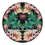 Belgian Velvet Round Rug D160 - Nocturne Jungle Panthera