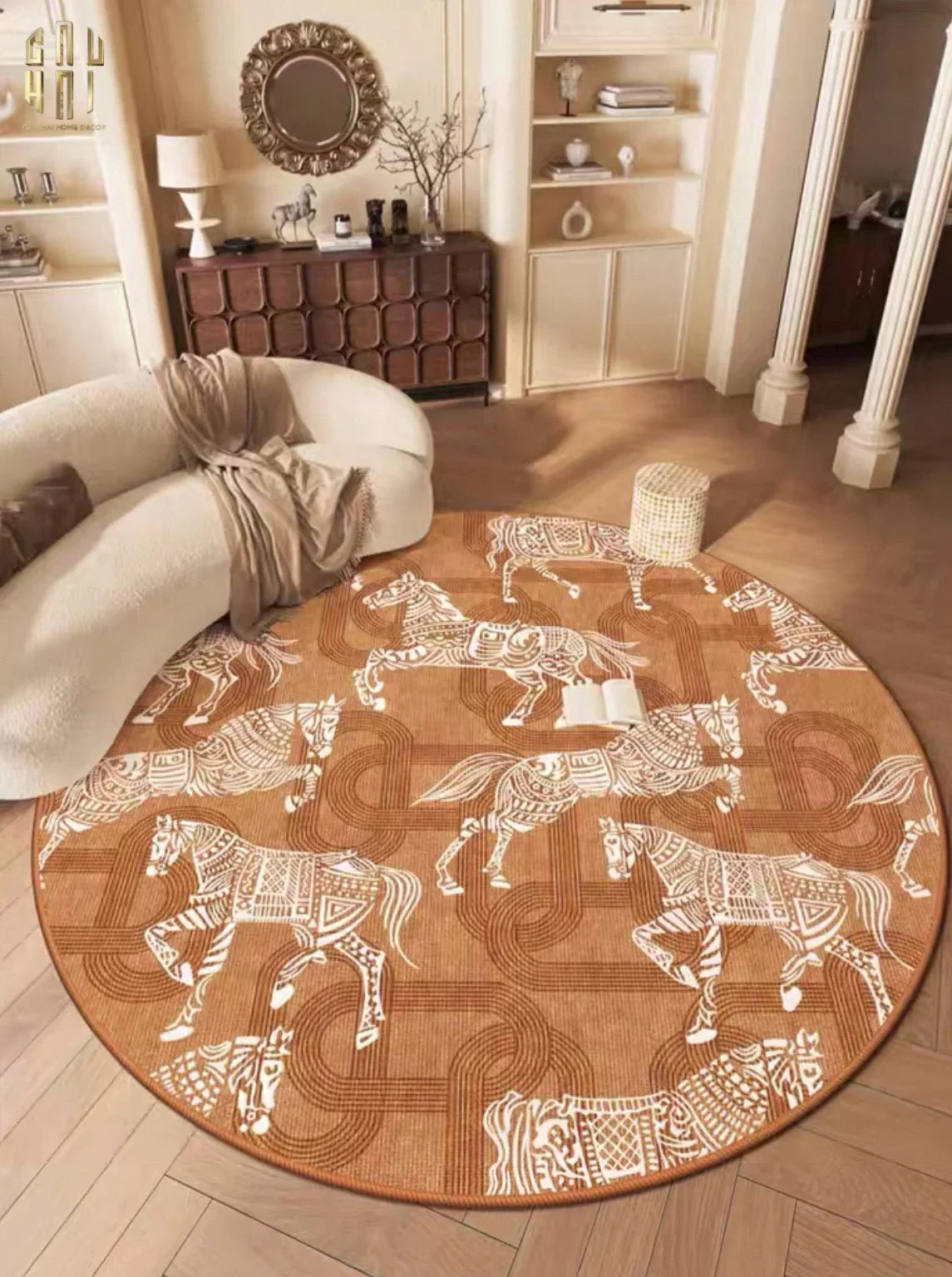 THẢM TRÒN NHUNG BỈ D160/200 - ARRAKIS CAVALIER-CẬU HAI HOME DECOR