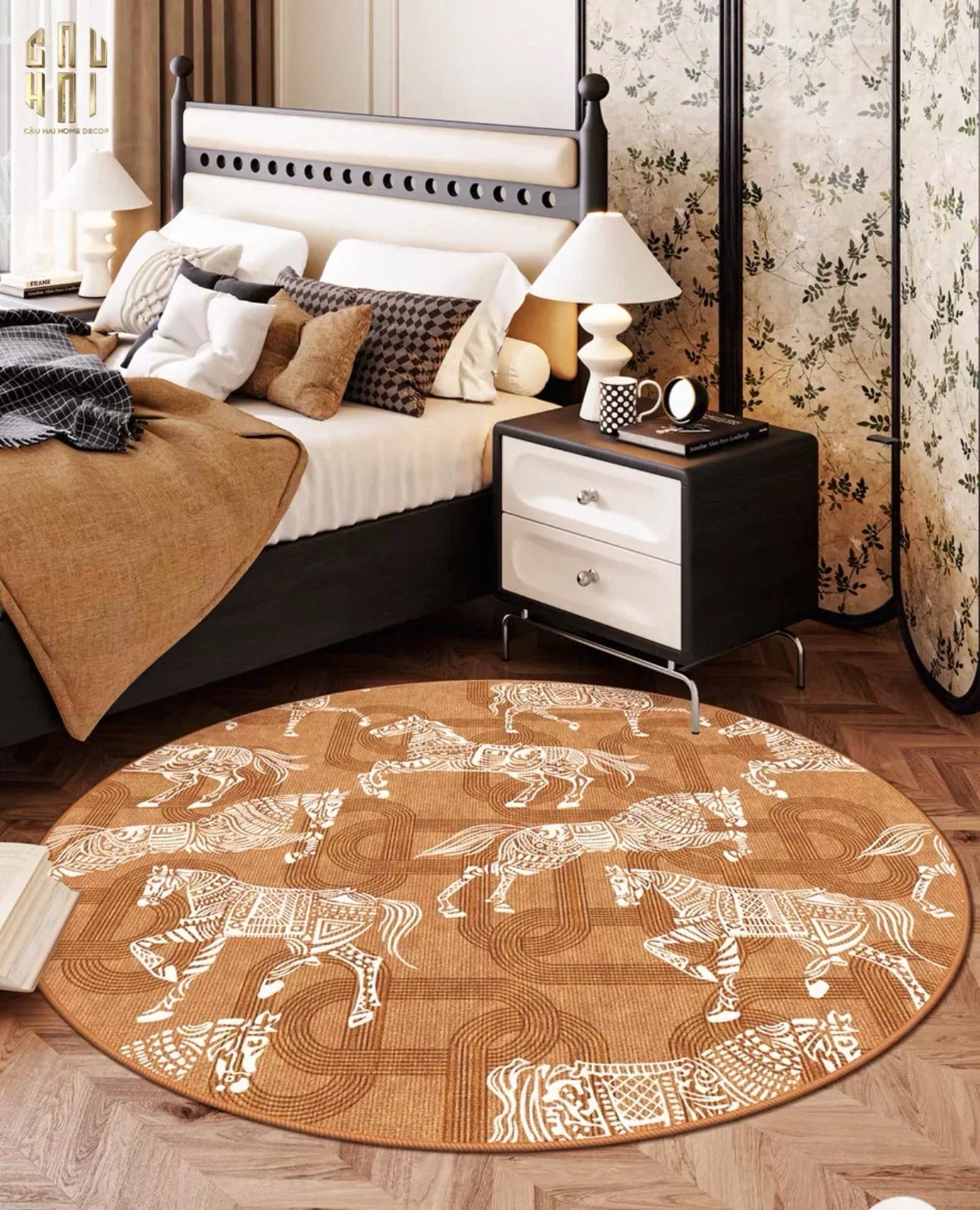 THẢM TRÒN NHUNG BỈ D160/200 - ARRAKIS CAVALIER-CẬU HAI HOME DECOR