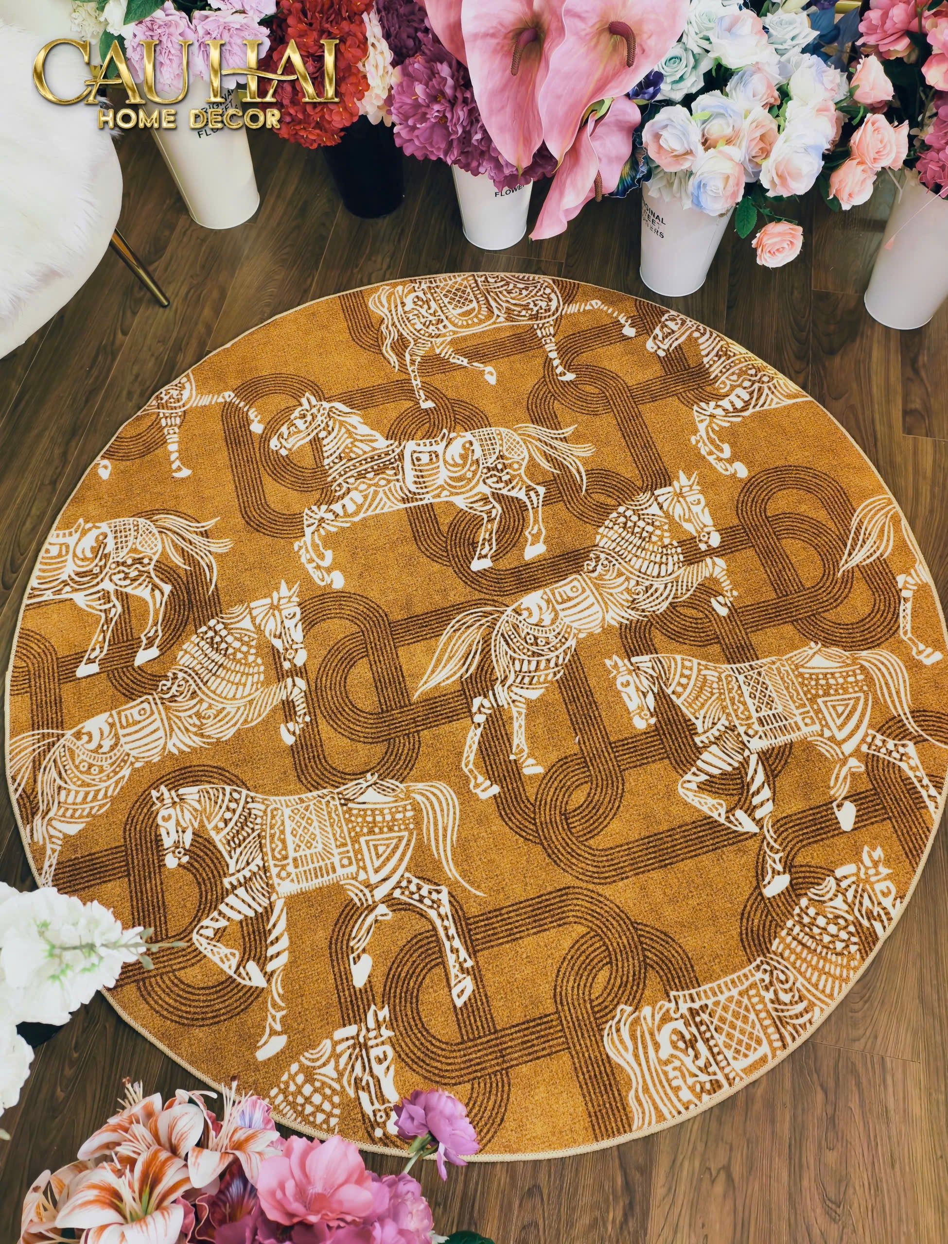 THẢM TRÒN NHUNG BỈ D160/200 - ARRAKIS CAVALIER-CẬU HAI HOME DECOR