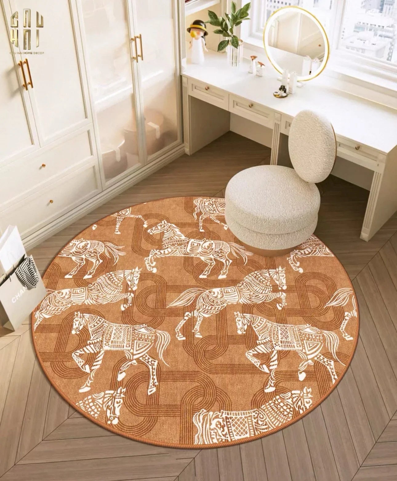Thảm Tròn Nhung Bỉ D160/200 - Arrakis Cavalier-CẬU HAI HOME DECOR