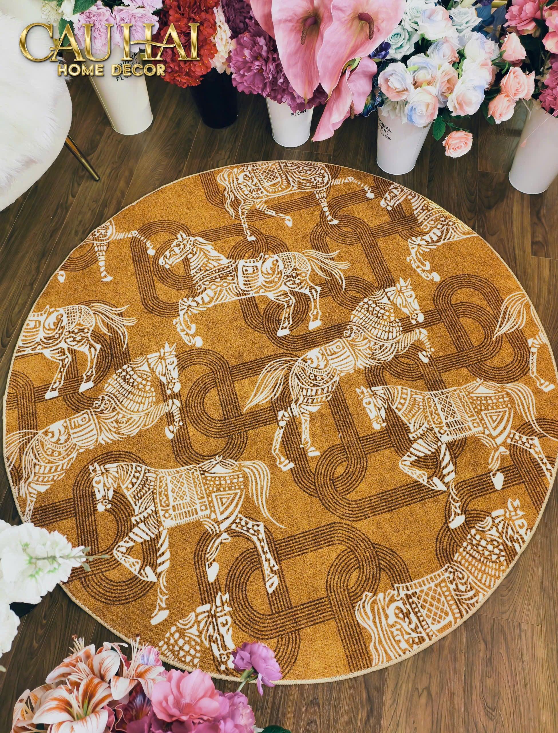 Thảm Tròn Nhung Bỉ D160/200 - Arrakis Cavalier-CẬU HAI HOME DECOR