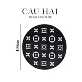 THẢM TRÒN NHUNG BỈ - LOUIS.V LE NOIR MONO D100/120-CẬU HAI HOME DECOR