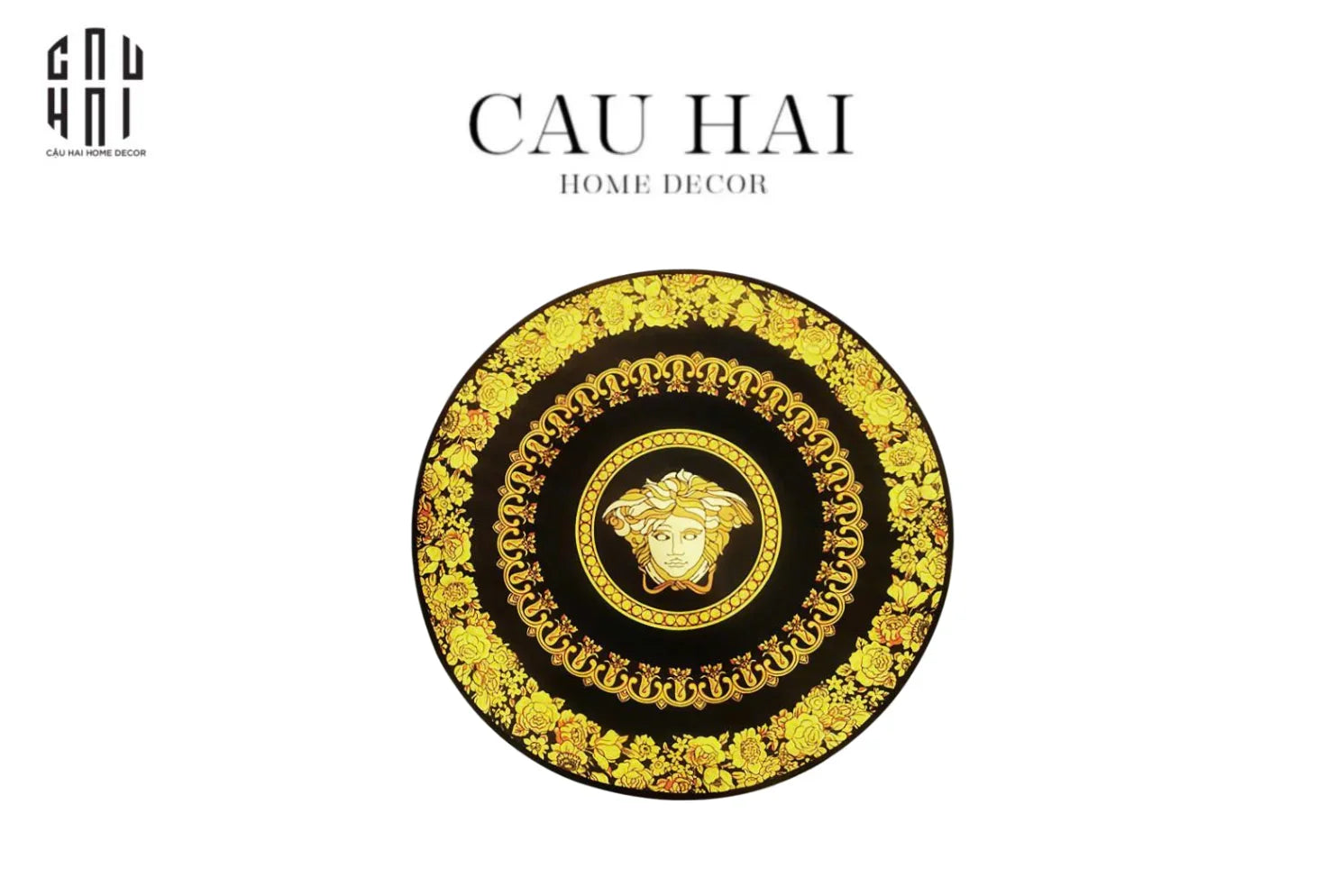 THẢM TRÒN NHUNG BỈ - ROUND CARPET - D100 GIANNI VERS. MEDUSA BAROQUE-CẬU HAI HOME DECOR