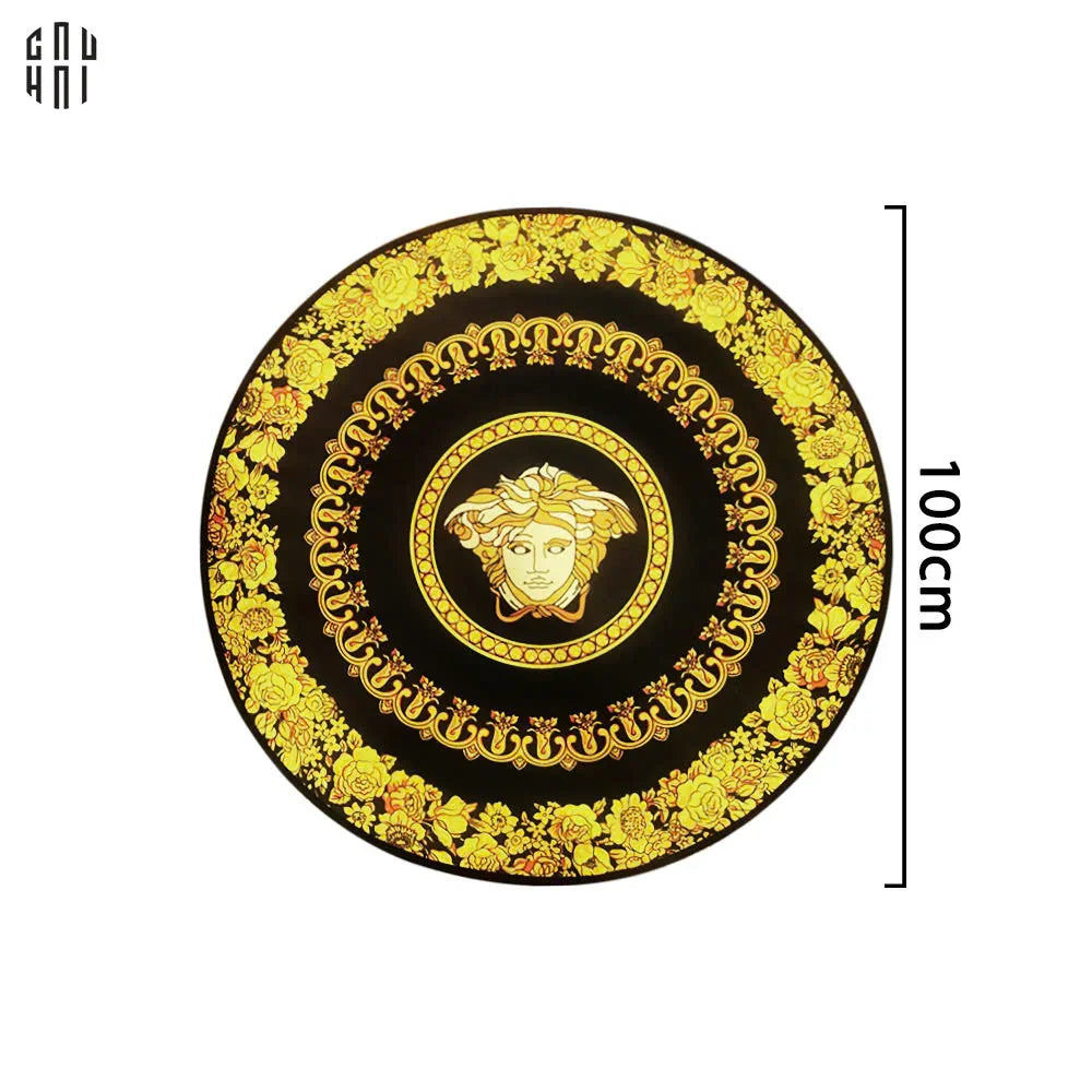 THẢM TRÒN NHUNG BỈ - ROUND CARPET - D100 GIANNI VERS. MEDUSA BAROQUE-CẬU HAI HOME DECOR
