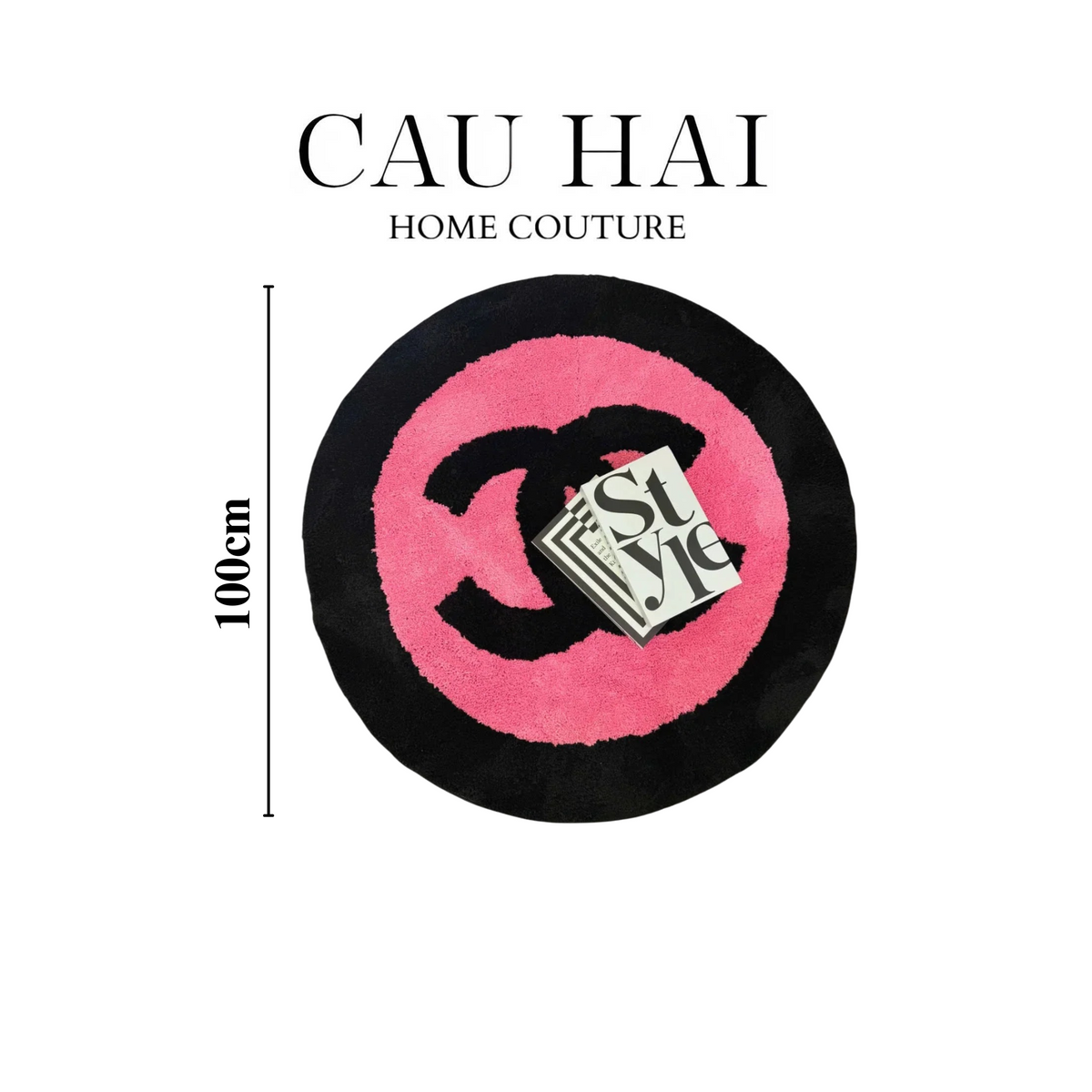 Thảm Tròn Sợi Dệt D100 - "Blackpink" Allure Limitée Édition-THẢM TRÒN-Đối tác tại Trung Quốc theo từng đơn đặt hàng-CẬU HAI HOME DECOR