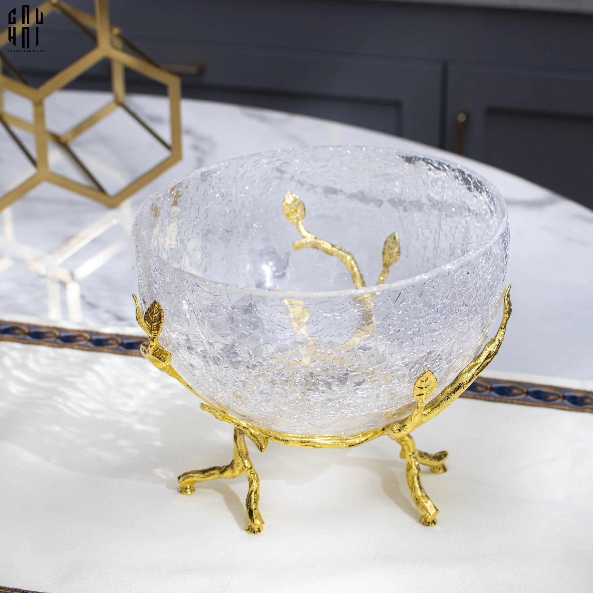THỐ TRÁI CÂY GOLDEN BRANCH FRUIT BOWL-CẬU HAI HOME DECOR