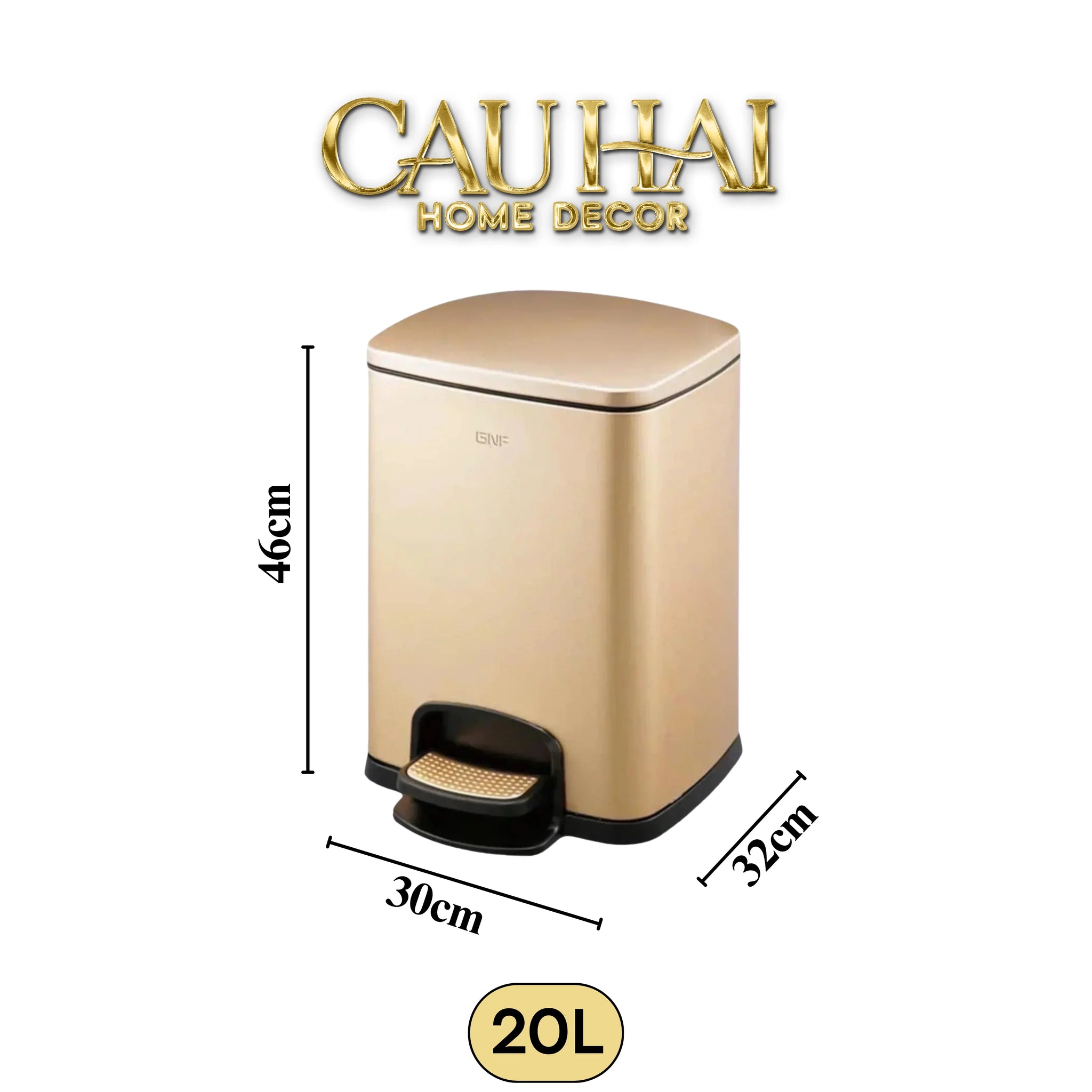Thùng Rác 20L Cao Cấp Golden Elite Premium-CẬU HAI HOME DECOR