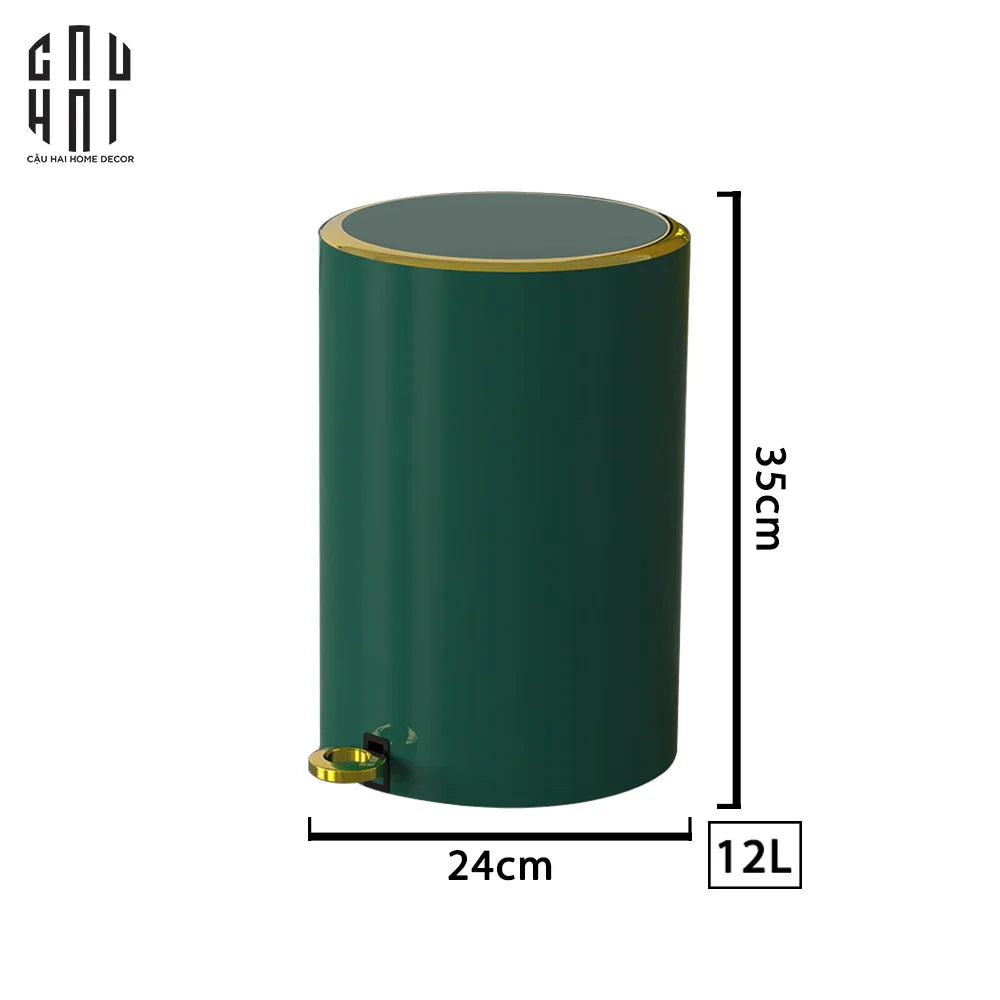 THÙNG RÁC BASIC NEW EDITION 12L - GREEN-CẬU HAI HOME DECOR
