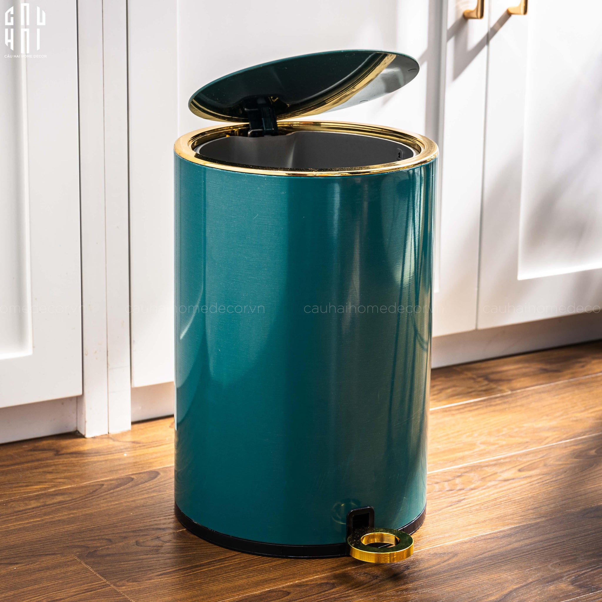 THÙNG RÁC BASIC NEW EDITION 12L - GREEN-CẬU HAI HOME DECOR