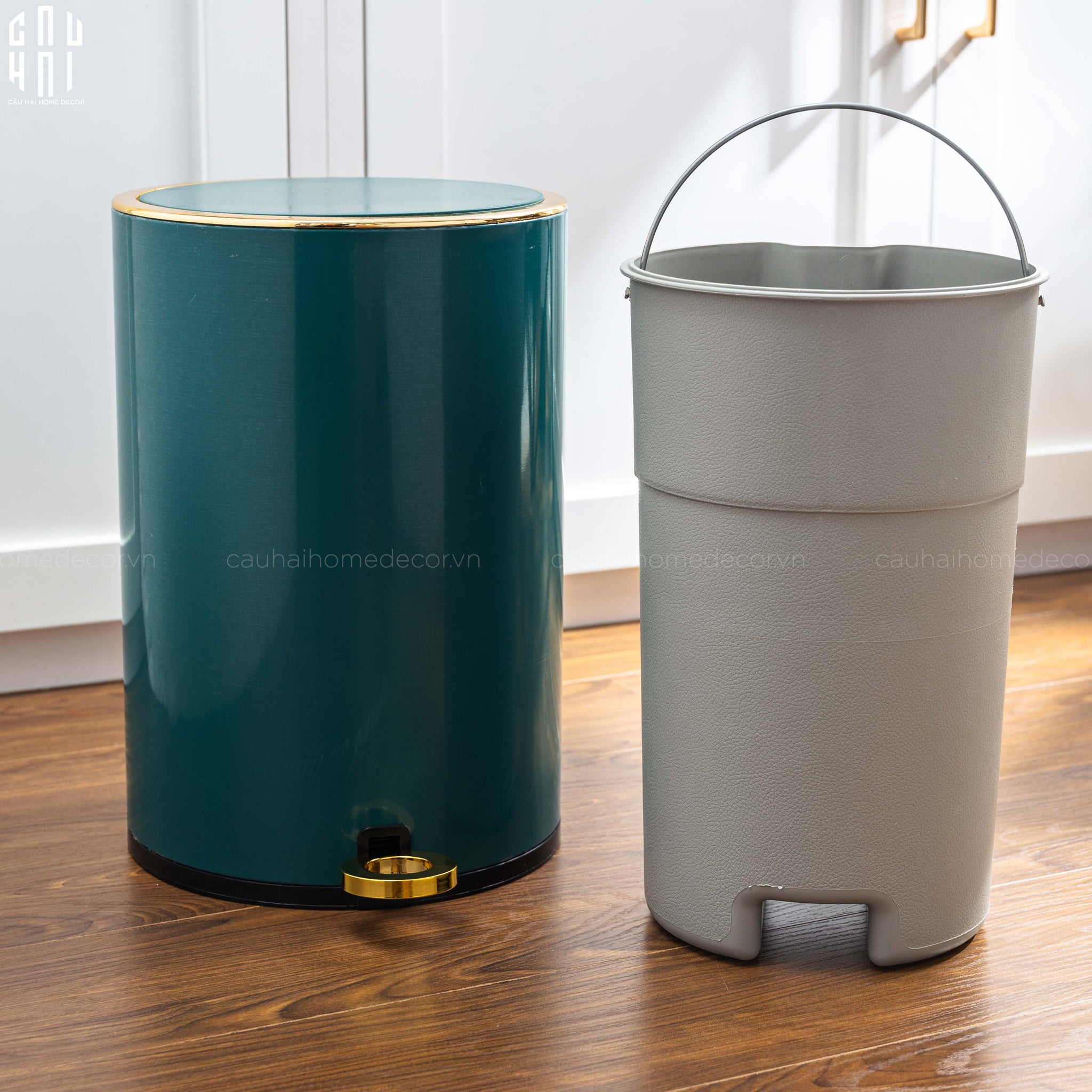 THÙNG RÁC BASIC NEW EDITION 12L - GREEN-CẬU HAI HOME DECOR